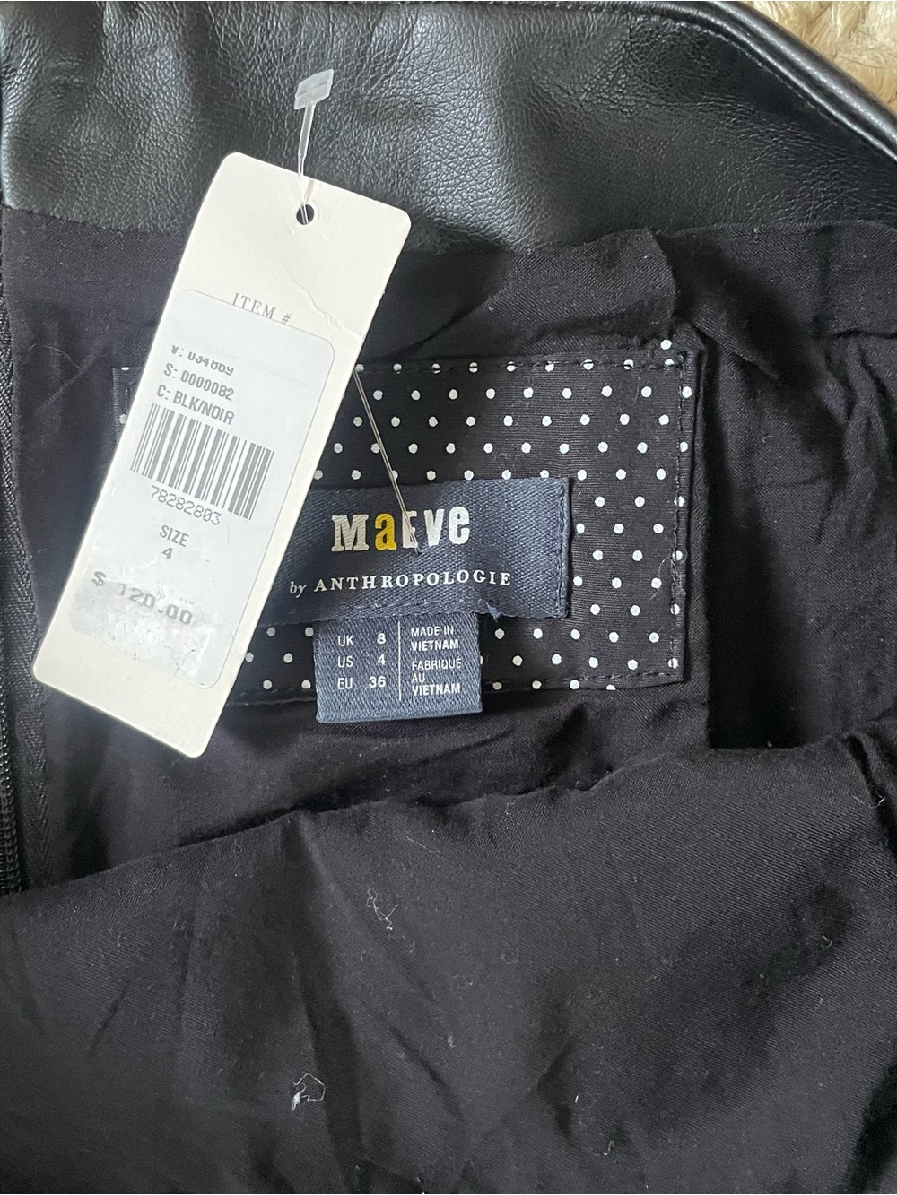 Anthropologie Black Faux Leather Mini Skirt - Picture 4 of 9